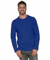 Afgeprijsde longsleeves basic shirts blauw voor mannen