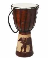 Afgeprijsde muziekinstrument houten drum 40 cm 10081038