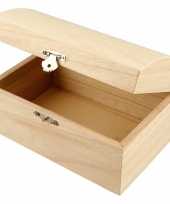 Afgeprijsde onbedrukt juwelenkistje van hout 21 cm