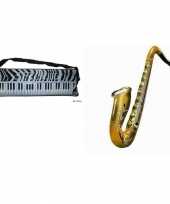 Afgeprijsde opblaasbare muziekband set keyboard en saxofoon