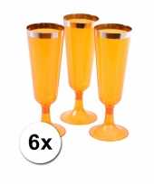 Afgeprijsde oranje champagne flutes 6 stuks
