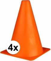 Afgeprijsde oranje pionnen 19 cm 4 stuks