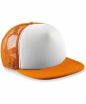 Afgeprijsde oranje witte vintage baseball cap voor kinderen