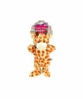 Afgeprijsde pluche knuffel handpop giraf 21 cm