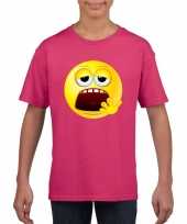 Afgeprijsde smiley t-shirt moe roze kinderen