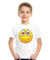 Afgeprijsde smiley t-shirt verliefd wit kinderen
