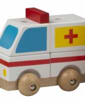 Afgeprijsde speelgoed ambulance hout 9 cm