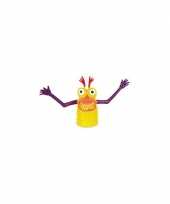 Afgeprijsde speelgoed vingerpopjes geel paarse monsters
