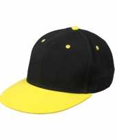 Afgeprijsde trendy baseball cap zwart geel