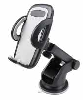 Afgeprijsde universele mobiele telefoon houder voor in de auto met zuignap en verstelbare arm zwart