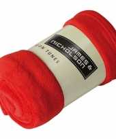 Afgeprijsde warme fleece dekens plaids rood 120 x 160 cm 200 grams kwaliteit