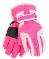 Afgeprijsde wintersport handschoen knal roze voor meisjes