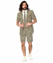 Afgeprijsde zomer pak jaguar print voor heren