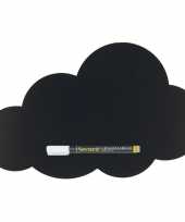 Afgeprijsde zwart schrijfbord wolk vorm 49 x 30 cm