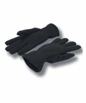 Afgeprijsde zwarte fleece winter handschoenen voor mannen en dames