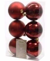 Ambiance christmas donker rode kerstversiering kerstballen pakket 6 stuks