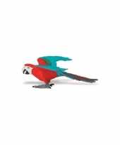 Ara papegaai rood van plastic 10 cm