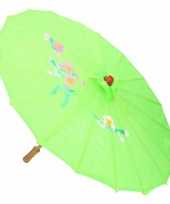 Aziatische paraplu met bloemen groen