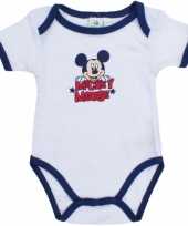 Baby kado mickey rompertje wit navy