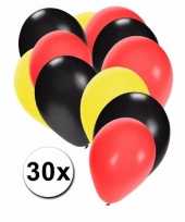 Ballonnen zwart geel rood 30 stuks
