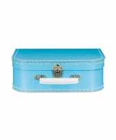 Blauw vintage koffertje 25 cm