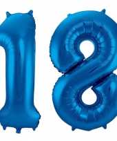 Blauwe folie ballonnen 18 jaar