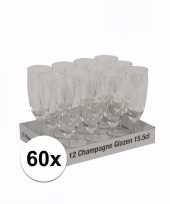 Champagne flutes tray 60 glazen