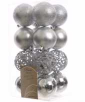 Christmas silver zilveren kerstversiering kerstballen pakket 16 stuks