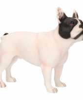 Decoratie beeld witte franse bulldog hond 11 cm