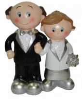 Decoratie bruidspaar zilveren huwelijk