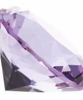 Decoratie namaak diamanten edelstenen kristallen lila paars 5 cm