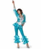Disco outfit voor dames blauw