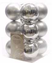 Elegant christmas zilveren kerstversiering kerstballen pakket 12 stuks