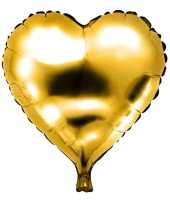 Folie ballon gouden hart gevuld met helium 49 cm