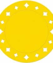Gele kartonnen placemats 33 cm