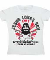 Grappig dames shirt jesus loves you