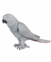 Grijze papegaai met een rode staart 15cm