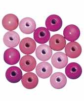 Hobby kralen roze gekleurd 6 mm