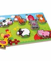 Houten boerderijdieren puzzel
