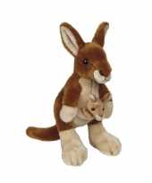 Kangoeroe met baby knuffel 22 cm