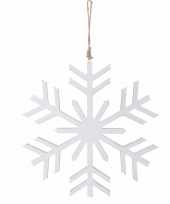 Kerstboom decoratie witte sneeuwvlok hanger 30 cm