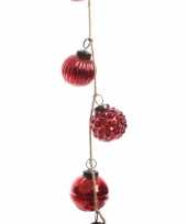 Kerstboom slinger met rode kerstballetjes 120 cm