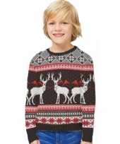 Kerstmis trui happy reindeers voor kids