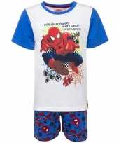 Kinderpyjama spiderman wit blauw