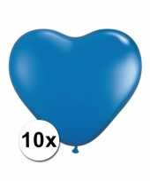 Kleine blauwe hartjes ballonnen 10 stuks
