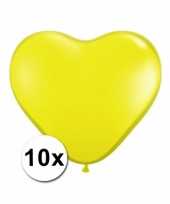 Kleine gele hartjes ballonnen 10 stuks