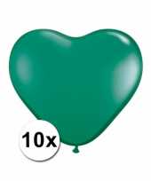 Kleine groene hartjes ballonnen 10 stuks