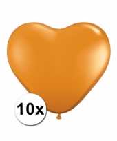Kleine oranje hartjes ballonnen 10 stuks