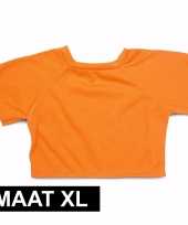 Knuffel kleertjes oranje shirt xl voor clothies knuffel
