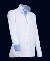 Luxe overhemd wit met blauw giovanni capraro